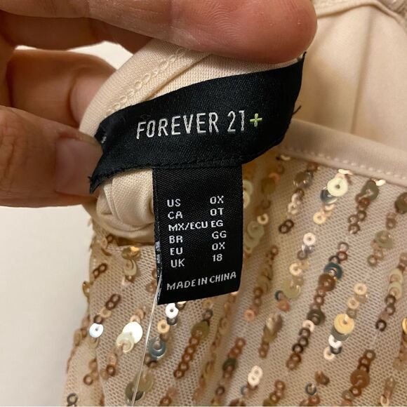 Forever 21 Plus Size all Sequin slip Dress spaghetti strap NYE 0X US 12 - Picture 6 of 12
